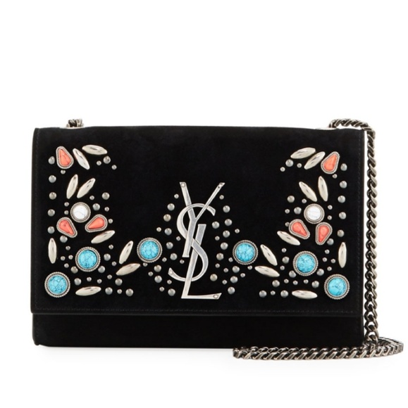 Yves Saint Laurent Handbags - YSL Kate Monogram Stone-Studded Crossbody Bag